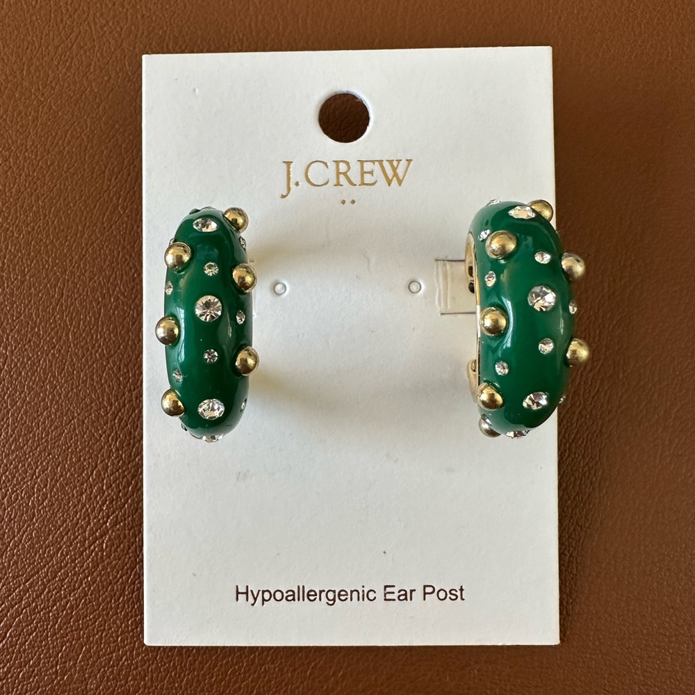 NWT JCrew Sparkly Resin Hoop Earrings